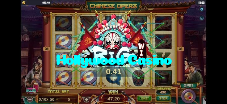 Hollywood Casino casino presented on mobile device in Pakistan with slots and live games